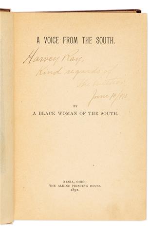 (WOMENS HISTORY.) Anna Julia Cooper. A Voice from the South, by a Black Woman of the South.